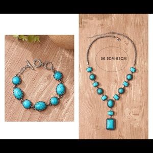 Emery Rose Necklace & Bracelet Turquoise. ( fantasy)